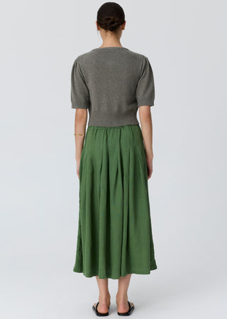Pol Viloa S/S Beaded Cardigan - Moss