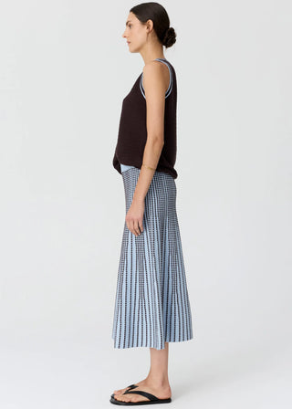 Pol Evlyn Knit Tank - Choc/Blue
