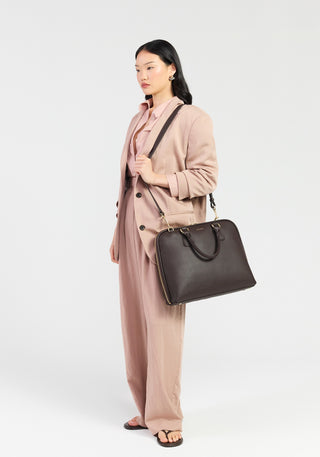 Saben Parker Briefcase - Cacao