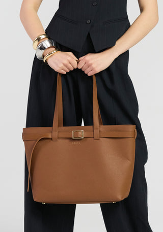 Saben Tabby Shoulder Bag - Tan + Bronze