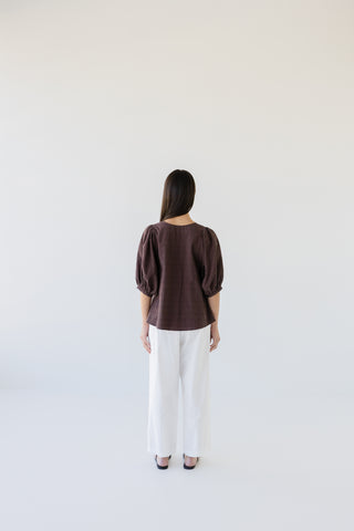 Sophie Shell Button Blouse - Raisin