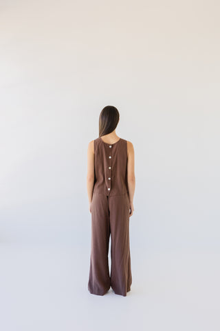 Sophie Silky Wide Leg Pant - Earth