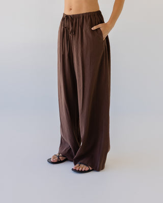 Sophie Silky Wide Leg Pant - Earth