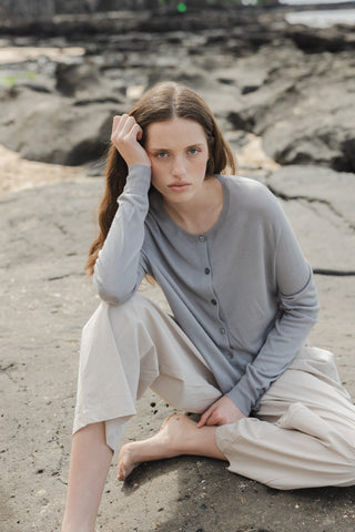 Sophie Knit Button Cardigan - Sky
