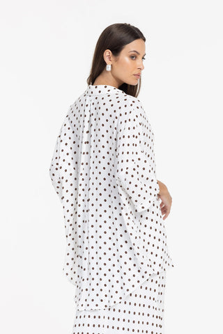 Blak Santiago Shirt - Ivory & Chocolate Spot