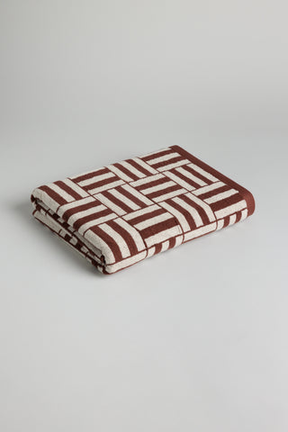 Baina Willis Pool Towel - Mudbrick & Creme