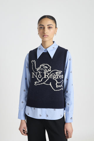 Twenty-Seven Names Deep Kick Vest -Navy