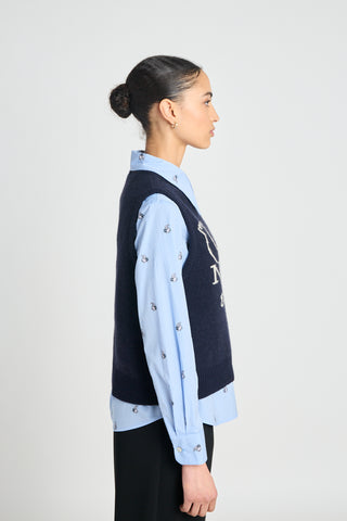 Twenty-Seven Names Deep Kick Vest -Navy