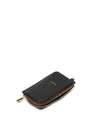 Saben Winona Card Holder - Black Croc
