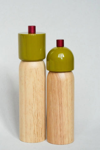 Maegen Salt & Pepper Grinder Large - Olive & Red
