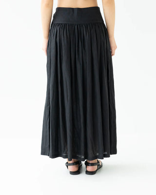 Sophie I'm Ready Skirt - Black Linen