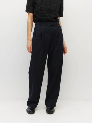 Juliette Hogan Boyfriend Pant (Wool Twill)  Navy