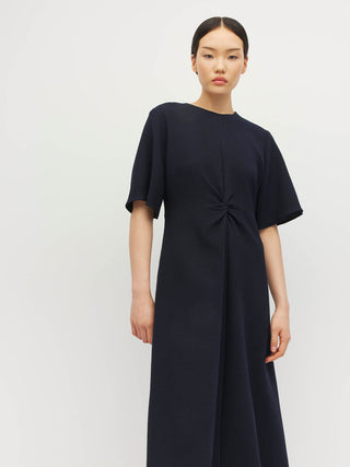 Juliette Hogan Twist Dress (Zig Zag Crepe) Navy
