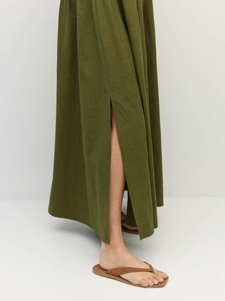 Juliette Hogan Lenni Dress (Crushed Cotton)  Moss