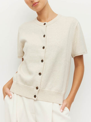 Juliette Hogan Twin T Cardi (Cotton Knit)  Toast Marle