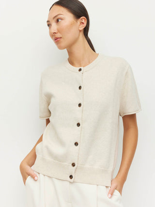 Juliette Hogan Twin T Cardi (Cotton Knit)  Toast Marle