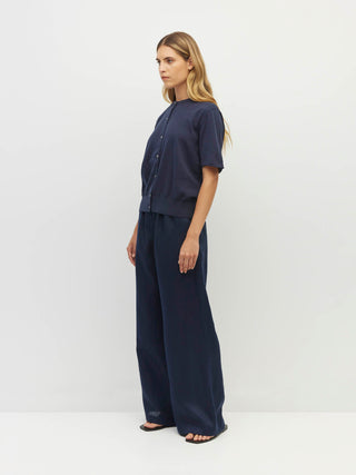Juliette Hogan Twin T Cardi (Light Cotton Knit)  Slate Blue