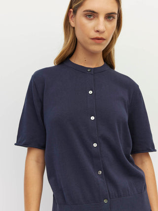 Juliette Hogan Twin T Cardi (Light Cotton Knit)  Slate Blue