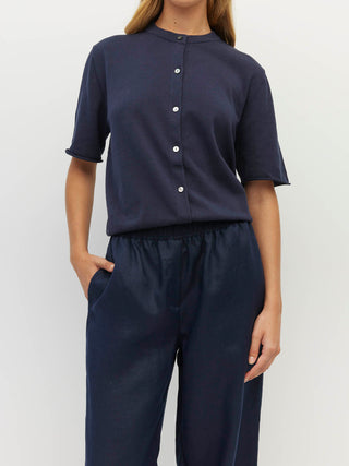 Juliette Hogan Twin T Cardi (Light Cotton Knit)  Slate Blue