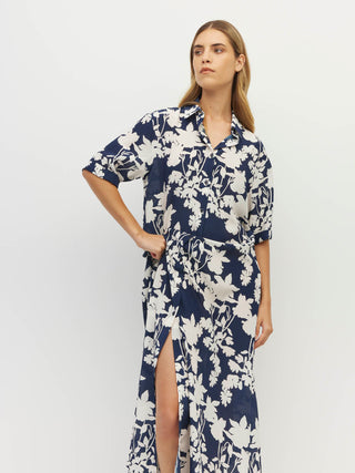 Juliette Hogan Isle Shirtdress (Shadow Floral Silk CDC)  Silhouette