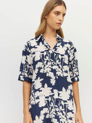 Juliette Hogan Isle Shirtdress (Shadow Floral Silk CDC)  Silhouette