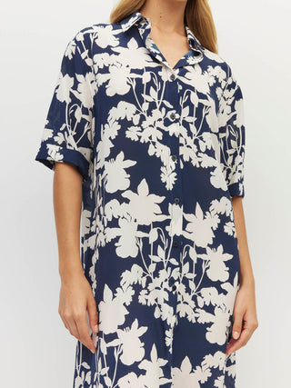 Juliette Hogan Isle Shirtdress (Shadow Floral Silk CDC)  Silhouette
