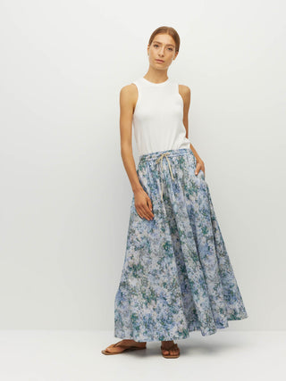 Juliette Hogan Kev Skirt (Cloud Flower Cotton) Frosted Sky