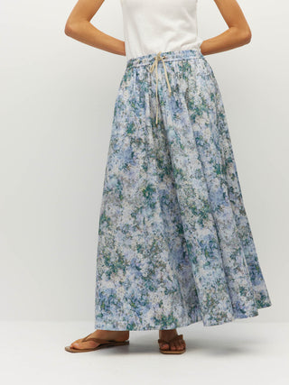 Juliette Hogan Kev Skirt (Cloud Flower Cotton) Frosted Sky